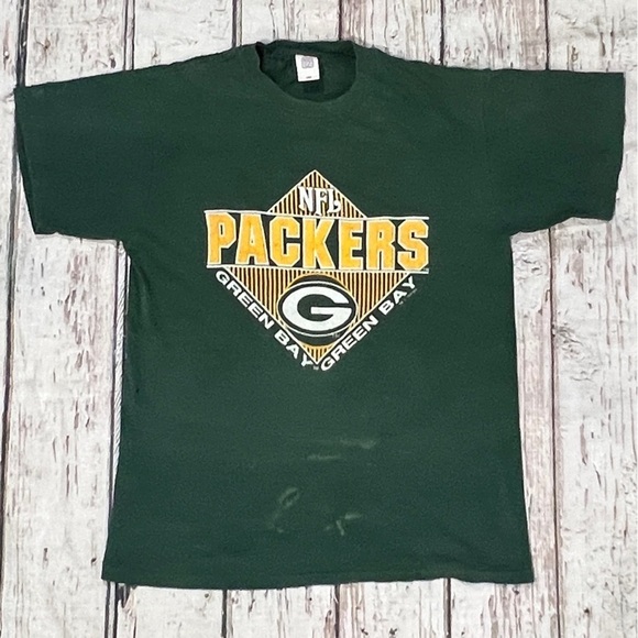 Vintage 90s Green Bay Packers Logo 7 NFL Football 1990s Sports Crewneck Tshirt - Picture 1 of 7